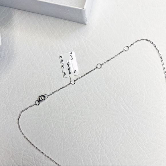 NWT 14K White Gold and Diamond Necklace - Picture 3 of 8